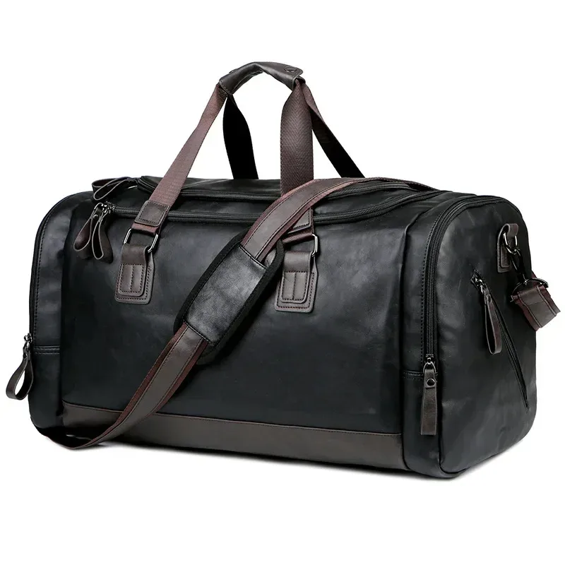 sac de sport en cuir pu pour hommes sacs de sport polochon voyage bagages fourre-tout sacs à main pour homme fitness hommes voyage sac à bandoulière sac de voyage