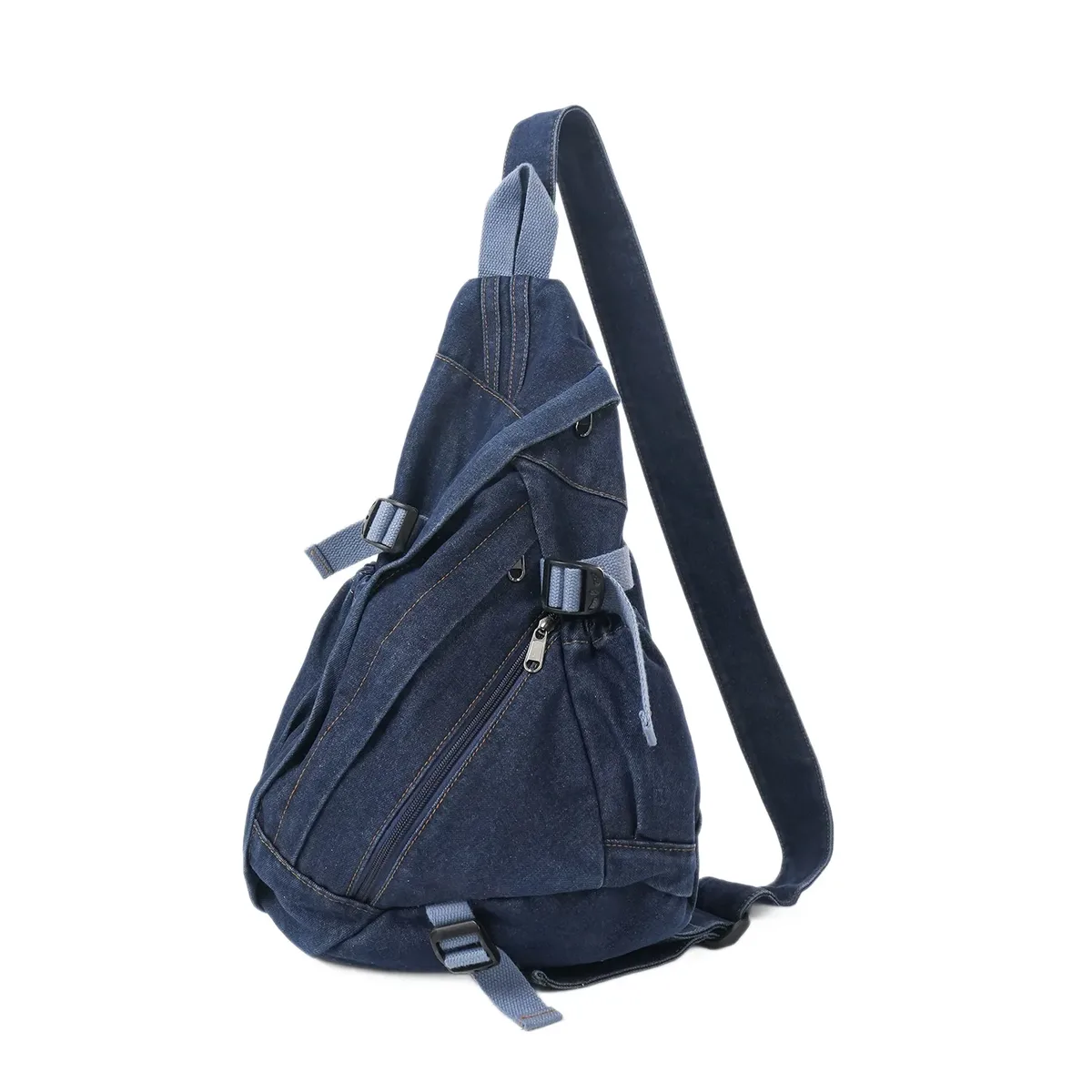 sac à bandoulière en denim délavé vintage pour homme et femme, multifonctionnel, rétro, grande capacité, sac de poitrine portable pour moto