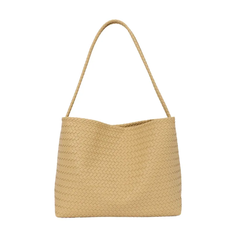 sacs à bandoulière tissés de luxe, nouvelle collection automne 2026, sacs seau en pu grande capacité, sacs fourre-tout vintage pour femmes pour le quotidien