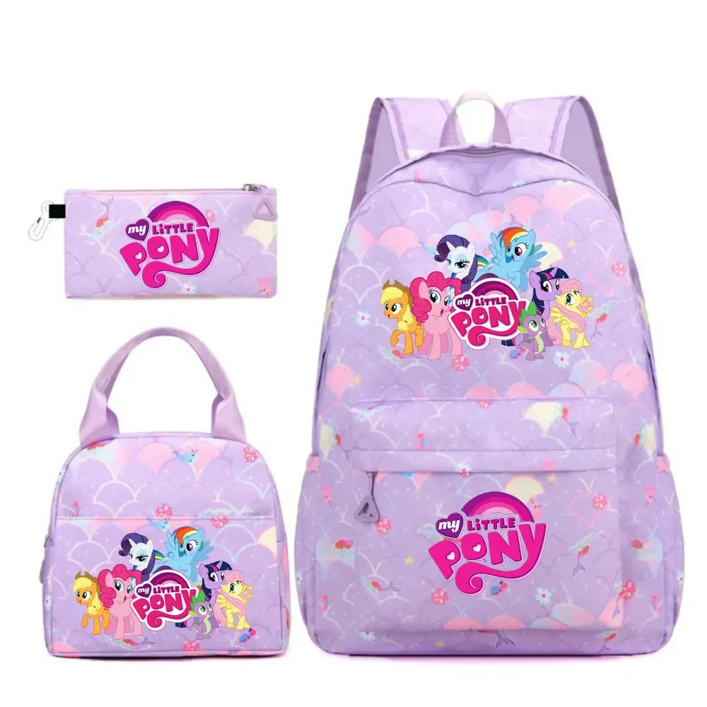 sac à dos my little pony, 3 pièces/ensembles, sac à dos de sport pour filles, sac à dos pour ordinateur portable, sac à dos de voyage pour adolescents, sac à livres pour étudiants et adolescents