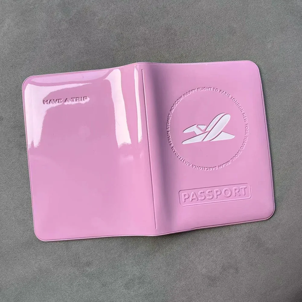 porte-passeport en pvc pour femme, design 3d rose, étanche, accessoires de voyage, avion
