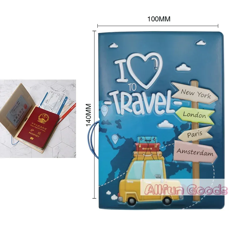 porte-passeport en pu à motif mignon, protège-passeport de voyage, étui de protection pour passeport, porte-cartes d'identité et de crédit, accessoires de voyage