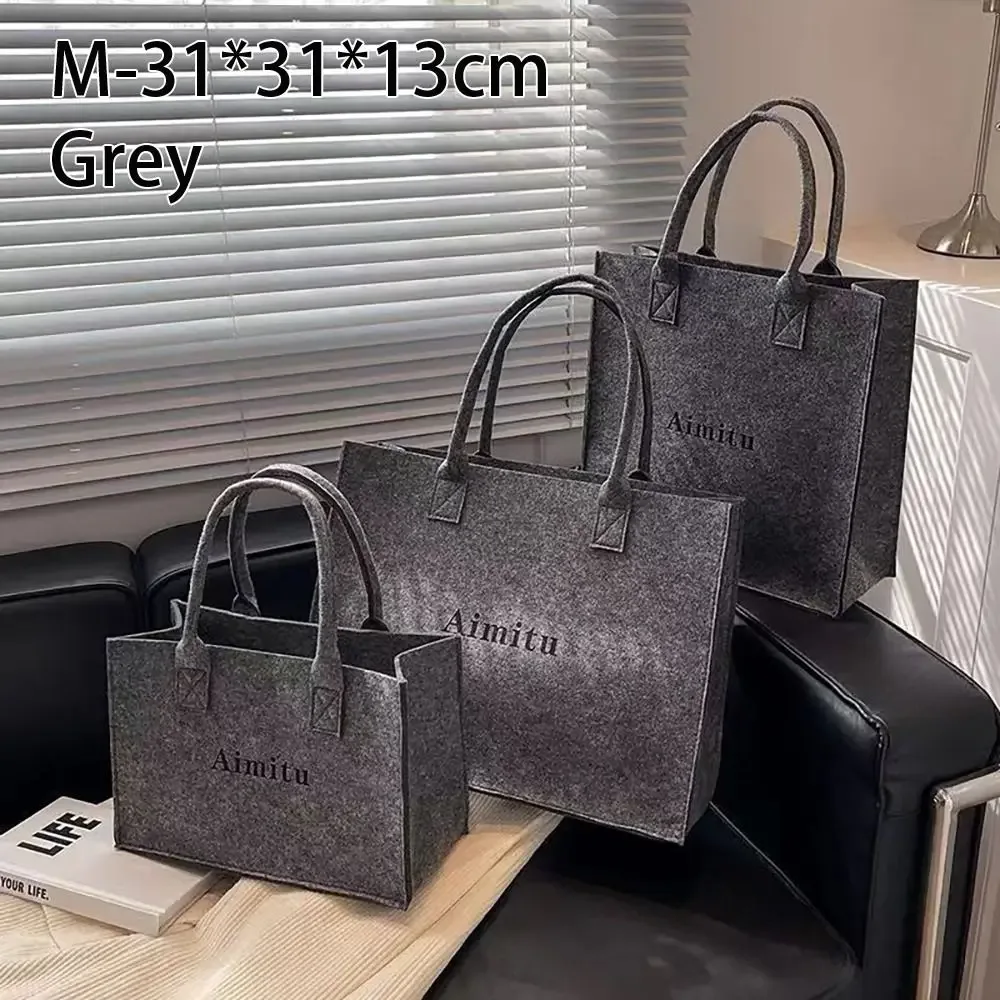 sac à bandoulière en feutre décontracté grande capacité, sac messager s/m/l, sac à main simple de couleur unie pour femme