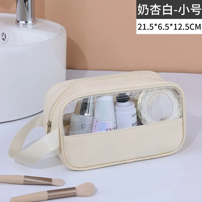 trousse de toilette de voyage portable pour femmes, trousse de maquillage transparente, grande capacité, trousse de bain et de toilette, étui de rangement multifonctionnel et imperméable.
