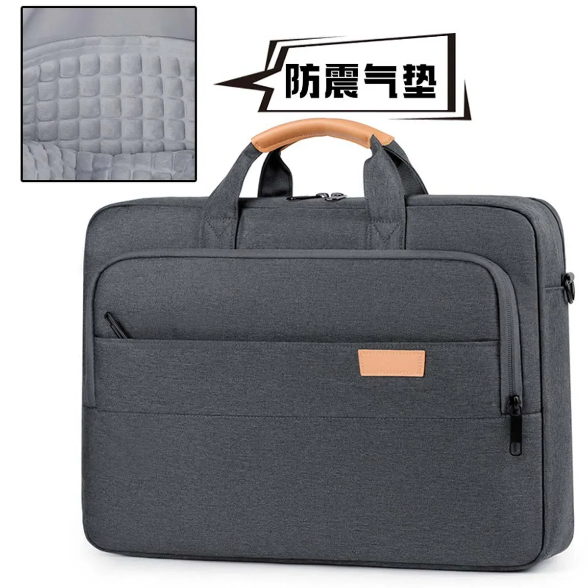sac pour ordinateur portable de grande capacité pour hommes, sac à bandoulière épais et résistant aux chocs avec airbag, sac pour ordinateur portable de 14 à 17 pouces, sac de voyage et de réunion d'affaires
