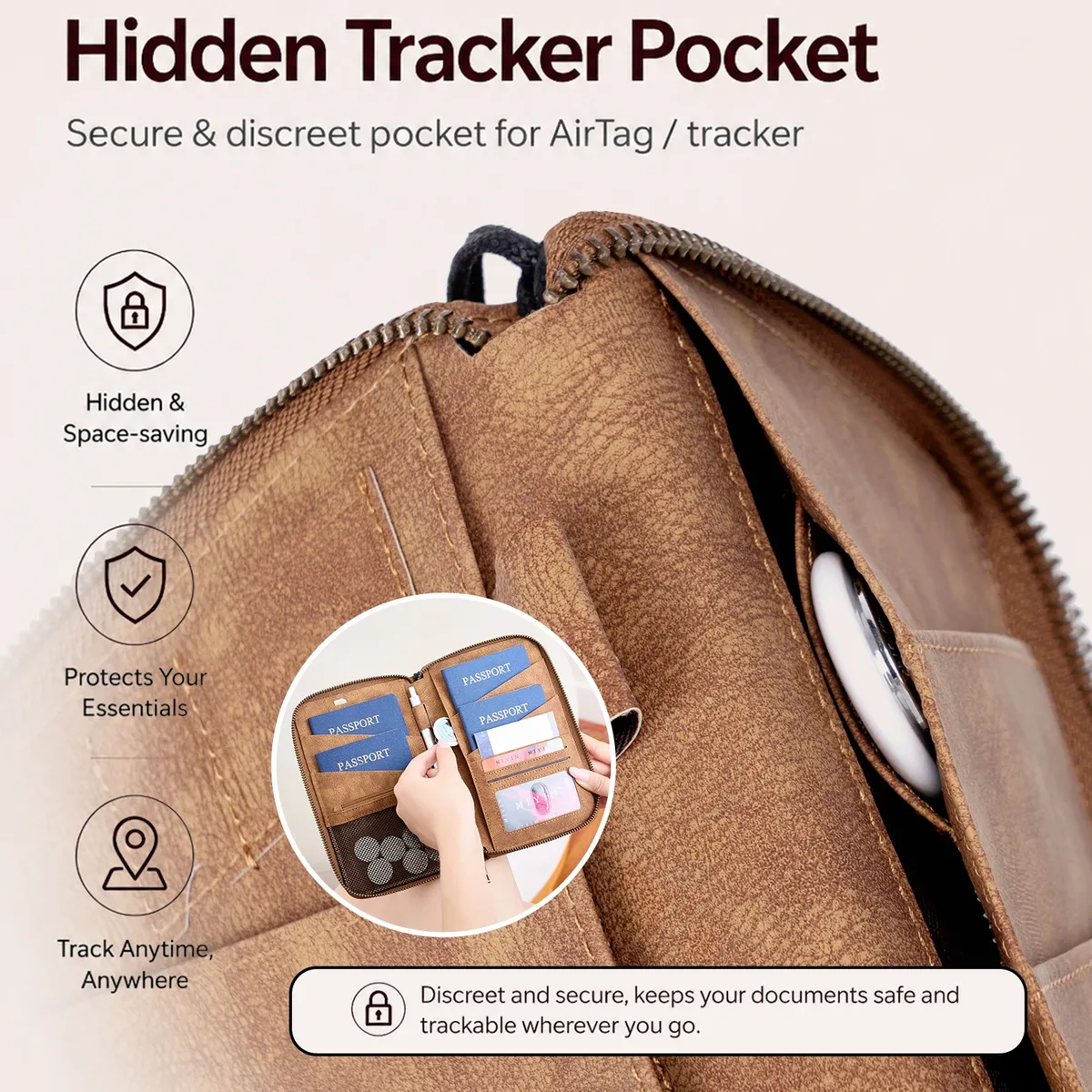 porte-passeport familial de voyage, portefeuille de rangement à fermeture éclair pour documents de grande capacité, sac à main en pu, accessoire de voyage unisexe