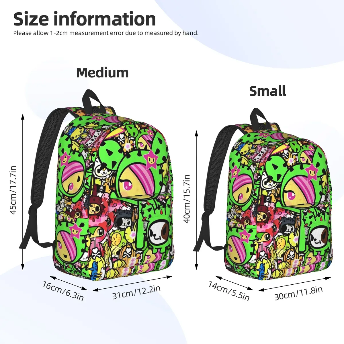 sac à dos tokidoki kawaii donutella sandy unicorno pour adolescents, grands sacs à dos en polyester, sacs d'école élégants, sac à dos de camping