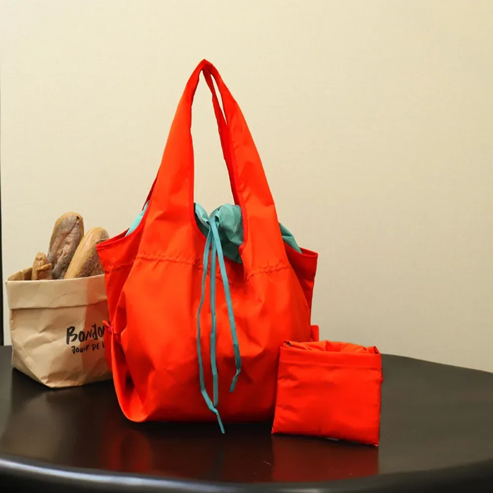 sac à main réutilisable avec cordon de serrage, sac de courses en nylon de grande capacité, sac écologique, sacs de rangement imperméables, sac de voyage pour courses