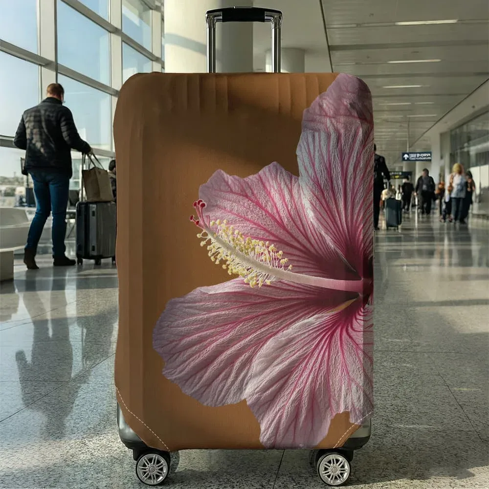 housse de bagage à imprimé fleur d'hibiscus, adaptée aux bagages de 18 à 32 pouces, manchon pour poignée de bagage, accessoires de voyage