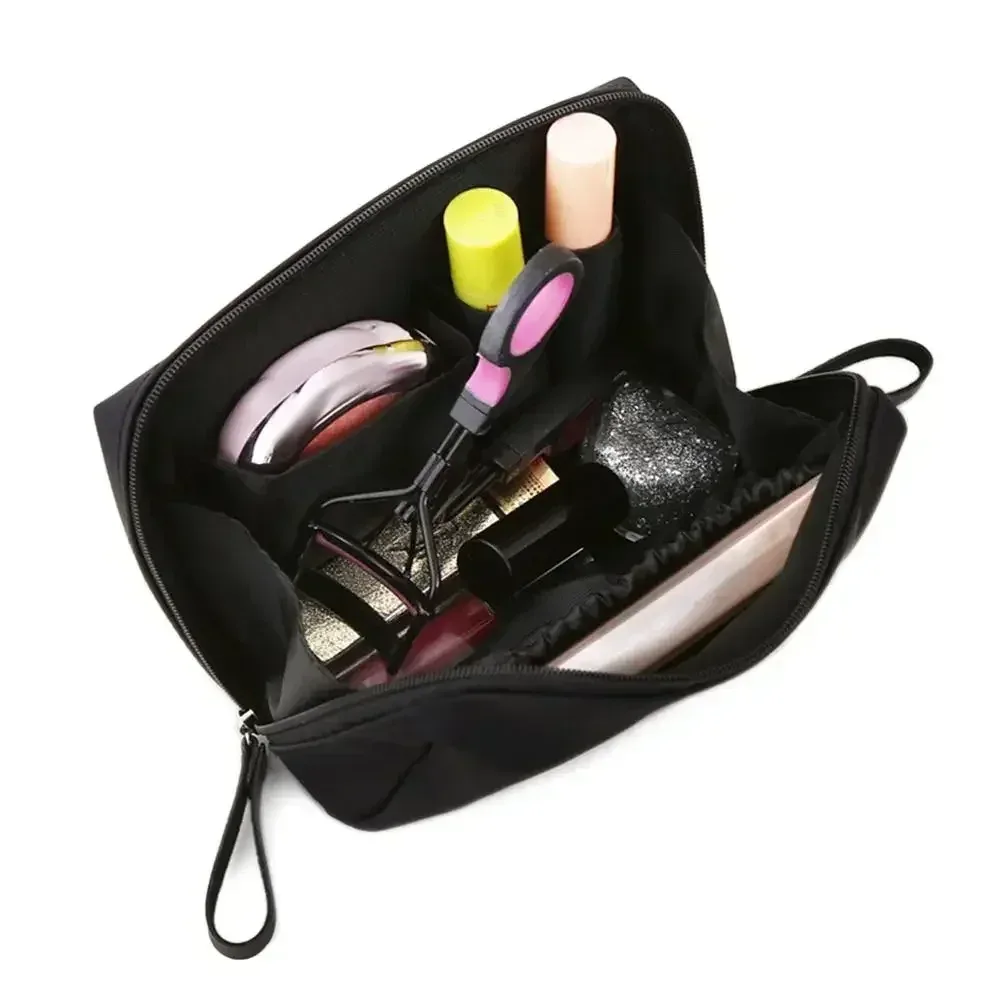 nouvelle trousse de maquillage simple pour femme, couleur unie, style coréen, pochette de toilette, sac de rangement imperméable, étui de luxe pour cosmétiques