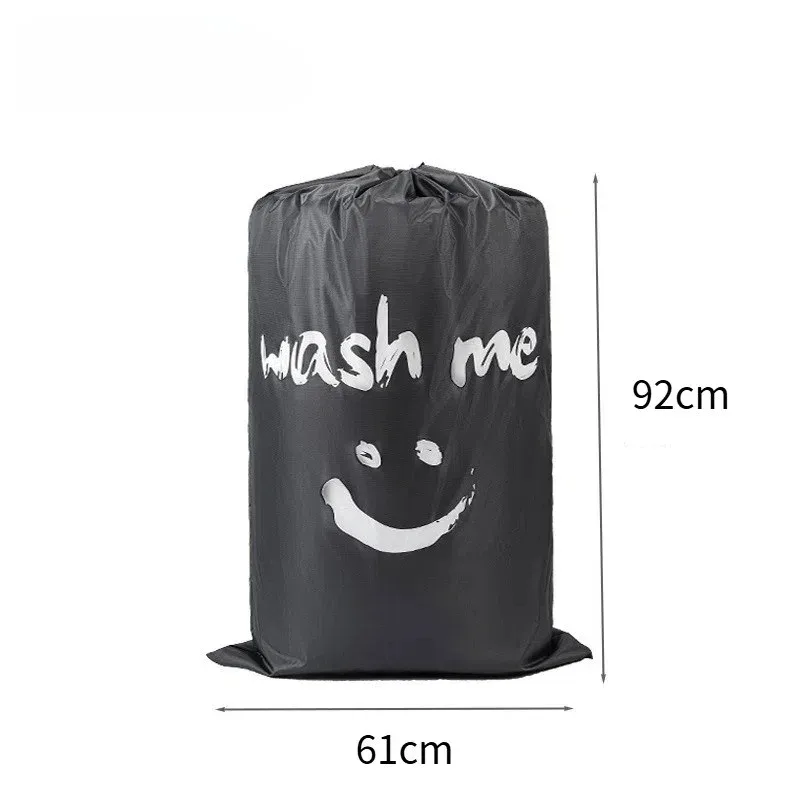 sac à linge imprimé smiley, sac de rangement, sac pour vêtements sales à cordon