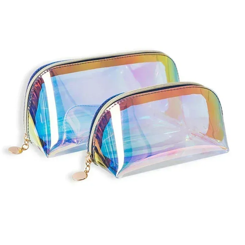 sac à cosmétiques laser à la mode pour femmes, étui de maquillage transparent en pvc, pochette de rangement de beauté, sac de rouge à lèvres féminin, pochette de maquillage pour dames