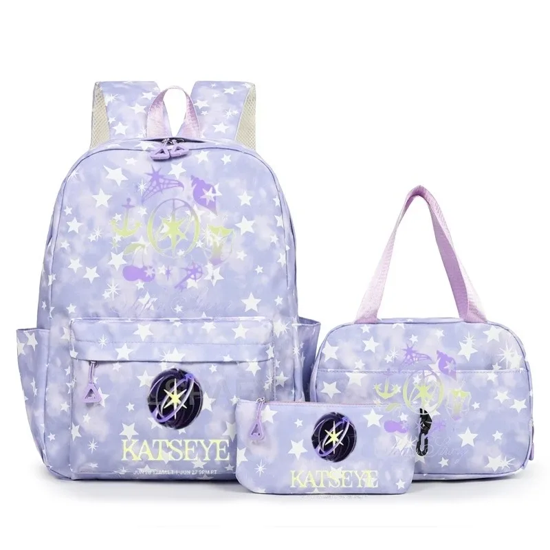sac à dos amusant katseye pour adolescents, sac de voyage à double bandoulière, sac à crayons, sac à déjeuner, sac à livres décontracté pour étudiants, sac d'école pour filles, grande capacité, mochila