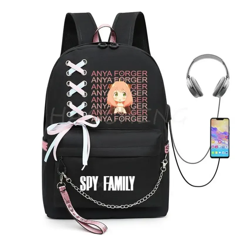spy x family anya forger anime sac à dos pour femmes kawaii design étudiant école sac à bandoulière toile jeunesse voyage en plein air sac à dos