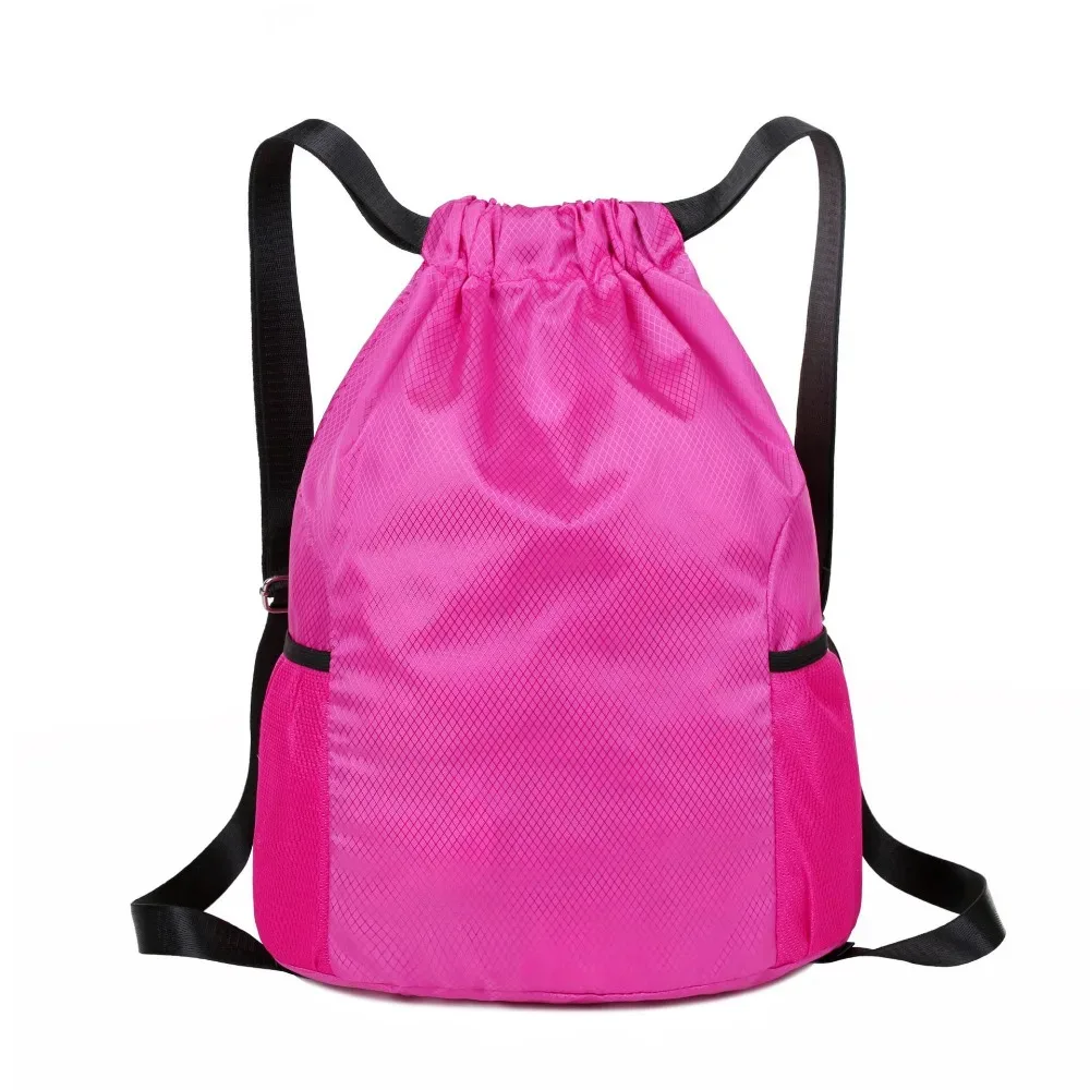 sac à dos léger de haute qualité avec cordon de serrage, imperméable, couleur unie, sac de sport, résistant à l'usure, sac de fitness pour l'extérieur