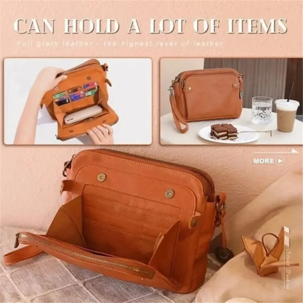 sac à bandoulière de grande capacité en cuir à trois couches, sacoche à fermeture éclair, fourre-tout, bourse pour femme, offre spéciale