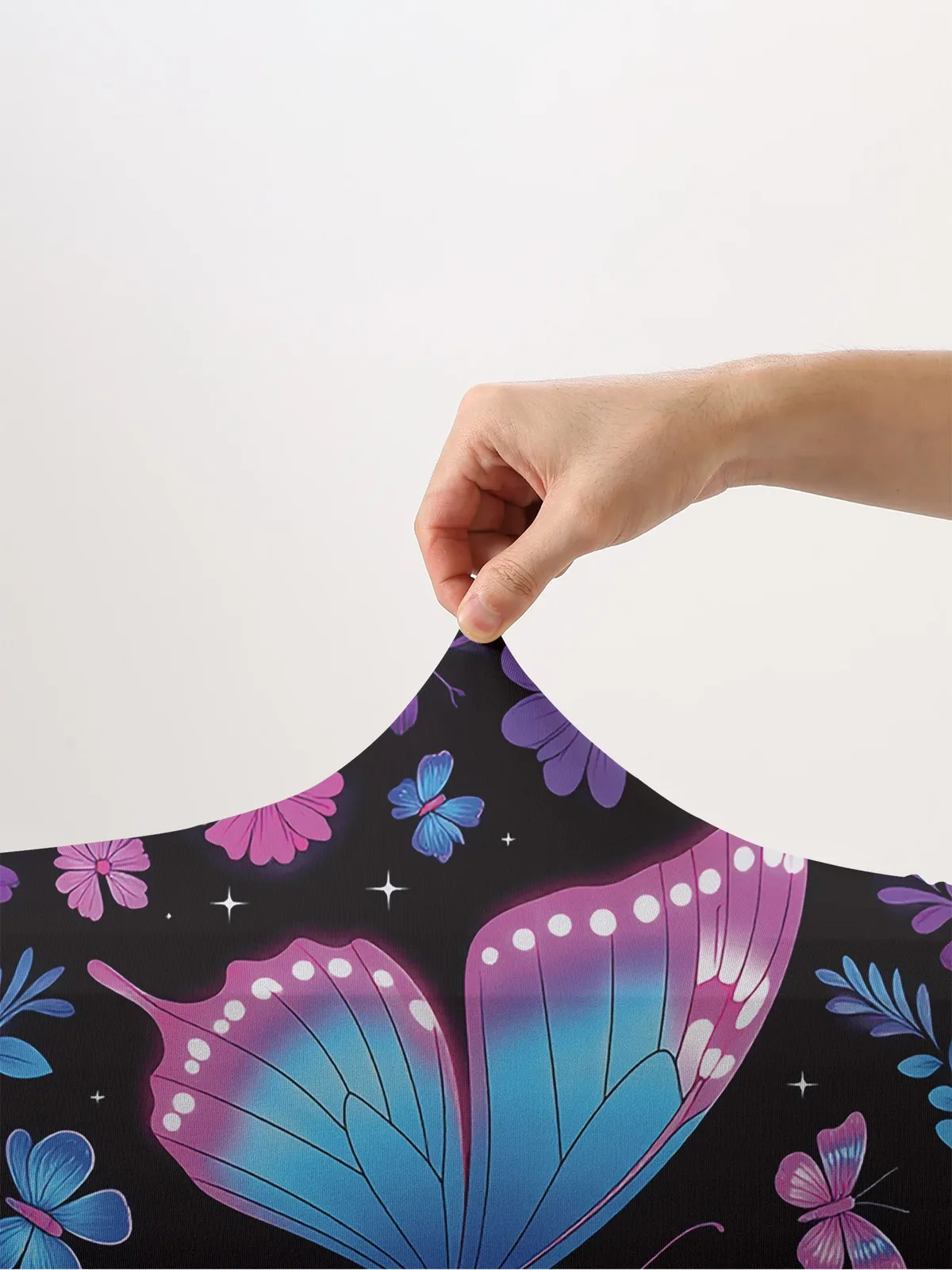 housse de protection pour bagages à motif de fleurs papillon, adaptée aux housses de bagages de 18 à 32 pouces, gants pour poignée de bagage, accessoires de voyage