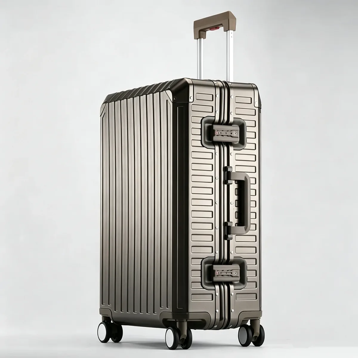 valise de luxe pour hommes d'affaires en alliage d'aluminium-magnésium à 100 %, avec roulettes pivotantes, serrure tsa, pour voyages, 20/24/26/29 pouces