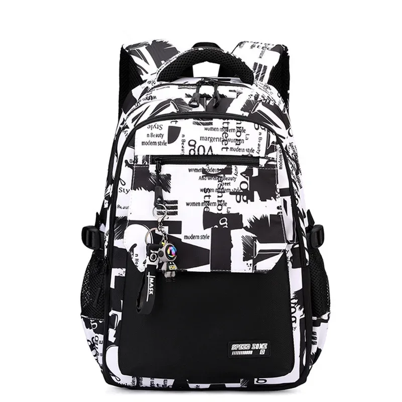 nouveau sac à dos imperméable 2026 pour homme, compatible ordinateur portable 15,6 pouces, imprimé graffiti, sac de voyage oxford pour femme, sac scolaire vintage pour homme