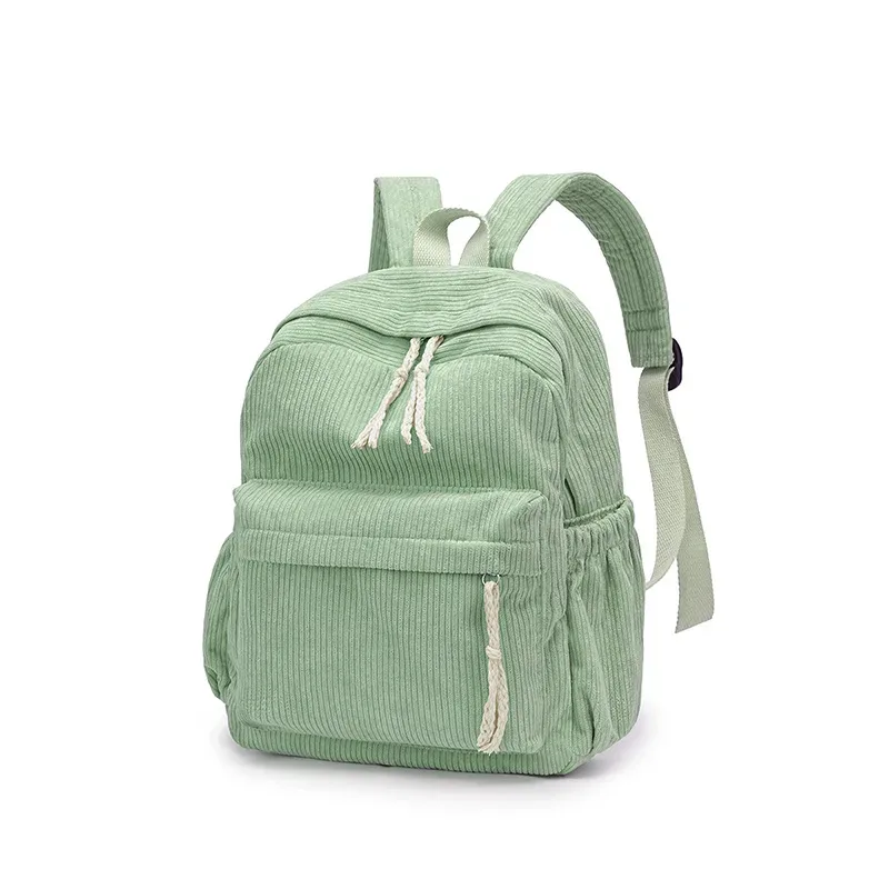 sac dos velours cotelé rayures verticales bandoulière arquée poche limon grande capacité voyage décontracté unisexe polyester doublure