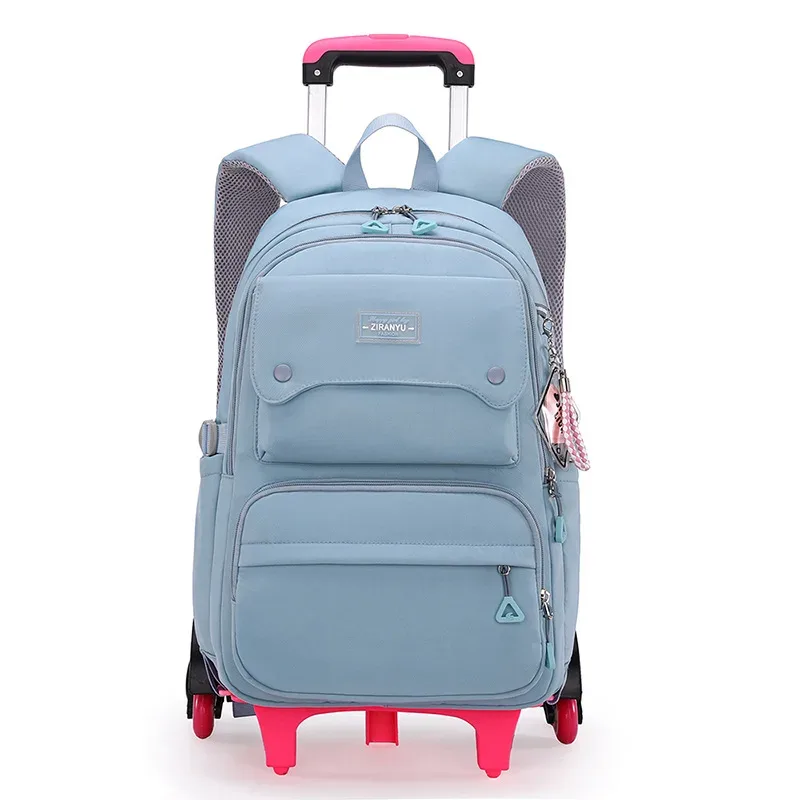nouveau sac à dos scolaire à roulettes pour enfants, sac à dos à roulettes pour filles, sac à dos à roulettes multifonctionnel