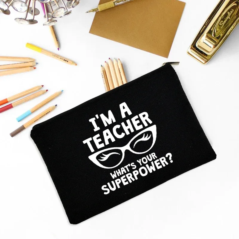 trousse de maquillage fête des enseignants meilleur cadeau trousse de survie pour enseignants trousse de maquillage pochette à crayons préscolaire primaire diplôme d'études secondaires retour à l'école