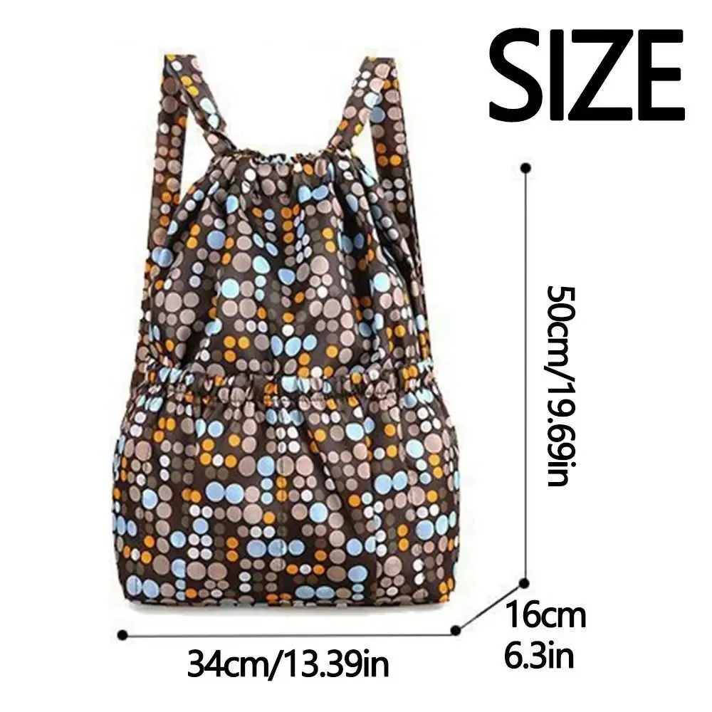 sac à provisions portable étanche en polyester pour dames, sacs à dos de grande capacité, sac à bandoulière de proximité, imprimé floral décontracté