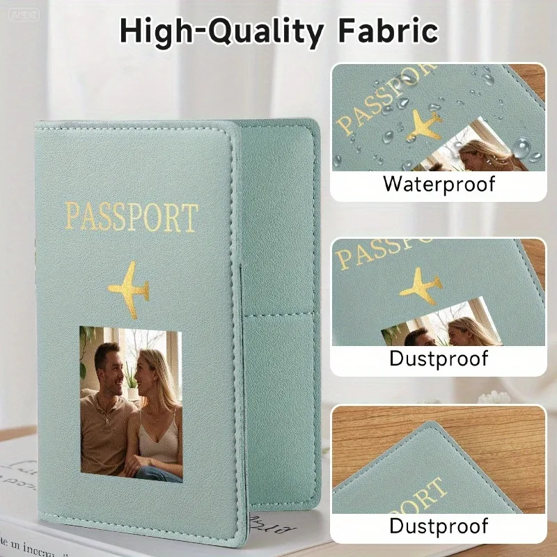porte-passeport personnalisé design avion pochette avant passeport accessoires voyage gris rouge kaki rose vert