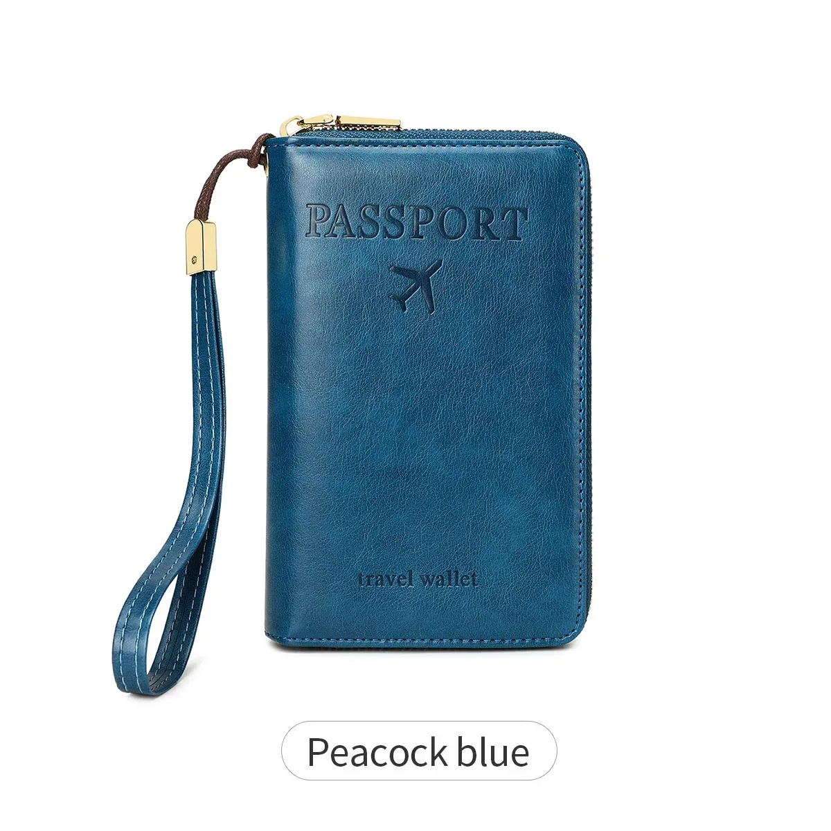 sac de passeport de voyage en cuir pu, porte-passeport simple et portable de grande capacité, porte-carte d'identité multifonctionnel, accessoires de voyage