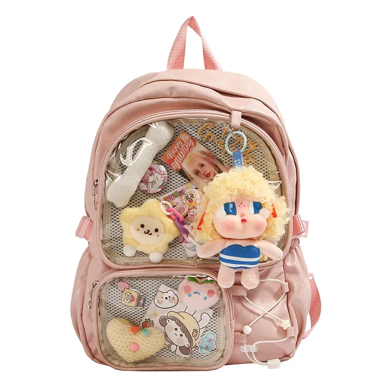 nouveau sac à dos décontracté de style coréen pour femme, sac à dos transparent y2k, sac ita kawaii doux et mignon