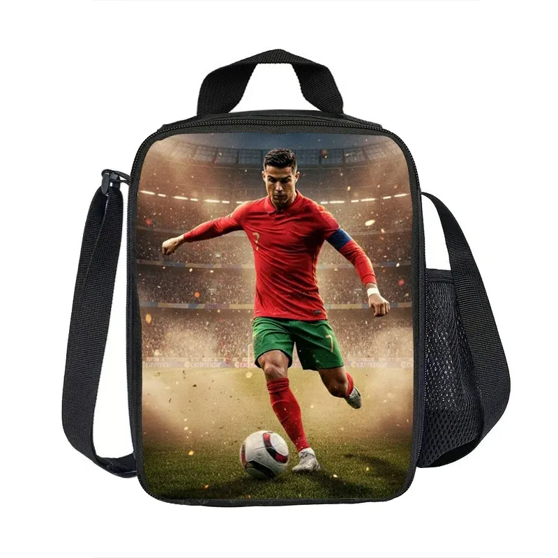 sac isotherme ronaldo cr football star, sacs à déjeuner isolés, conteneur à déjeuner, sac fourre-tout étanche, boîte à déjeuner, sacs de rangement pour aliments sportifs