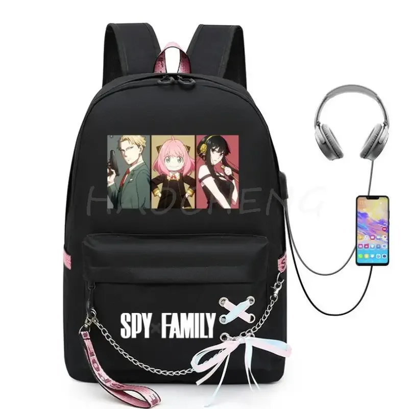 spy x family anya forger anime sac à dos pour femmes kawaii design étudiant école sac à bandoulière toile jeunesse voyage en plein air sac à dos
