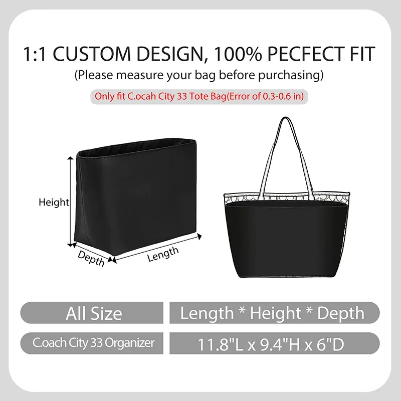 organisateur de sac en nylon souple et durable pour city 33, accessoire de rangement intérieur pour sac à main, idéal comme cadeau