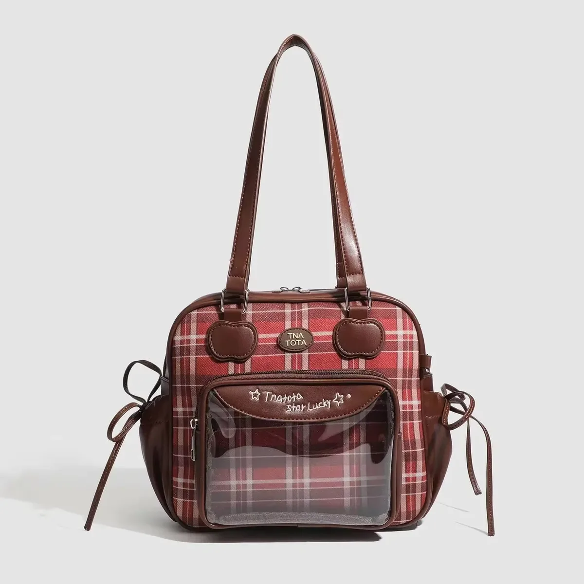 y2k nouveau japonais harajuku ita sac grande capacité sac à bandoulière mignon fille sac transparent bricolage badge affichage mode sacs à bandoulière