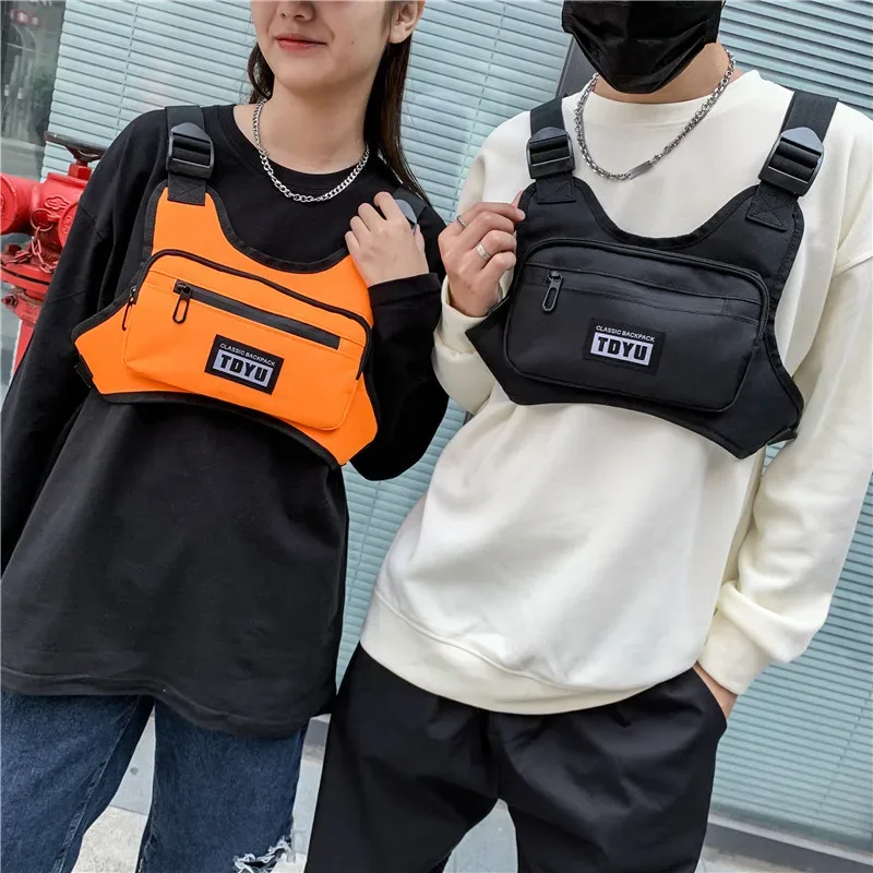 dulchest-sac à dos fonctionnel pour homme et femme, orange, noir, gris, hip hop techwear glabag, outdoor dehors, 2023