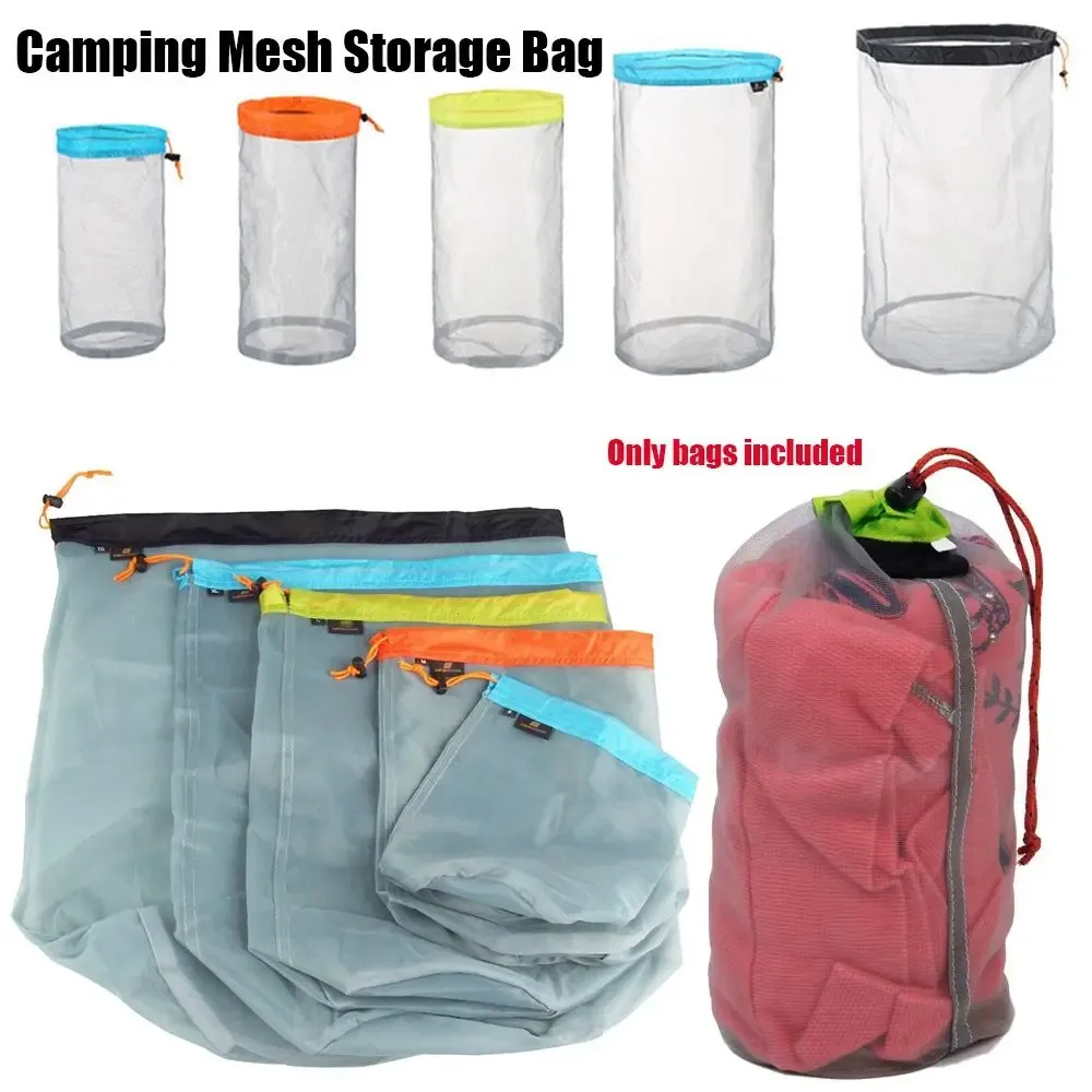 Outils de randonnée de haute qualité, accessoires de sport ultralégers en maille pour le camping, sacs de voyage, sac de rangement à cordon, organisateur d'escalade