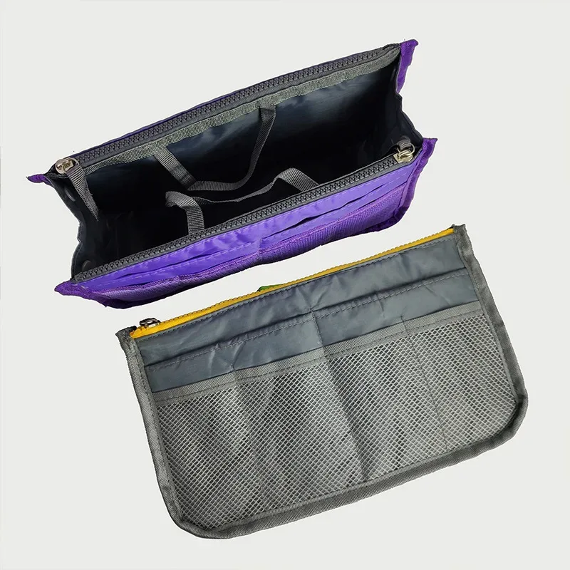 organisateur insérer sac femmes nylon voyage insérer organisateur sac à main sac à main grande doublure dame maquillage cosmétique sac pas cher femme fourre-tout