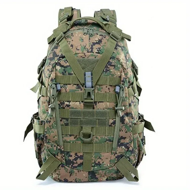 sac dos nylon camouflage vert marron beige grande taille poches molle survie voyage sport aventure