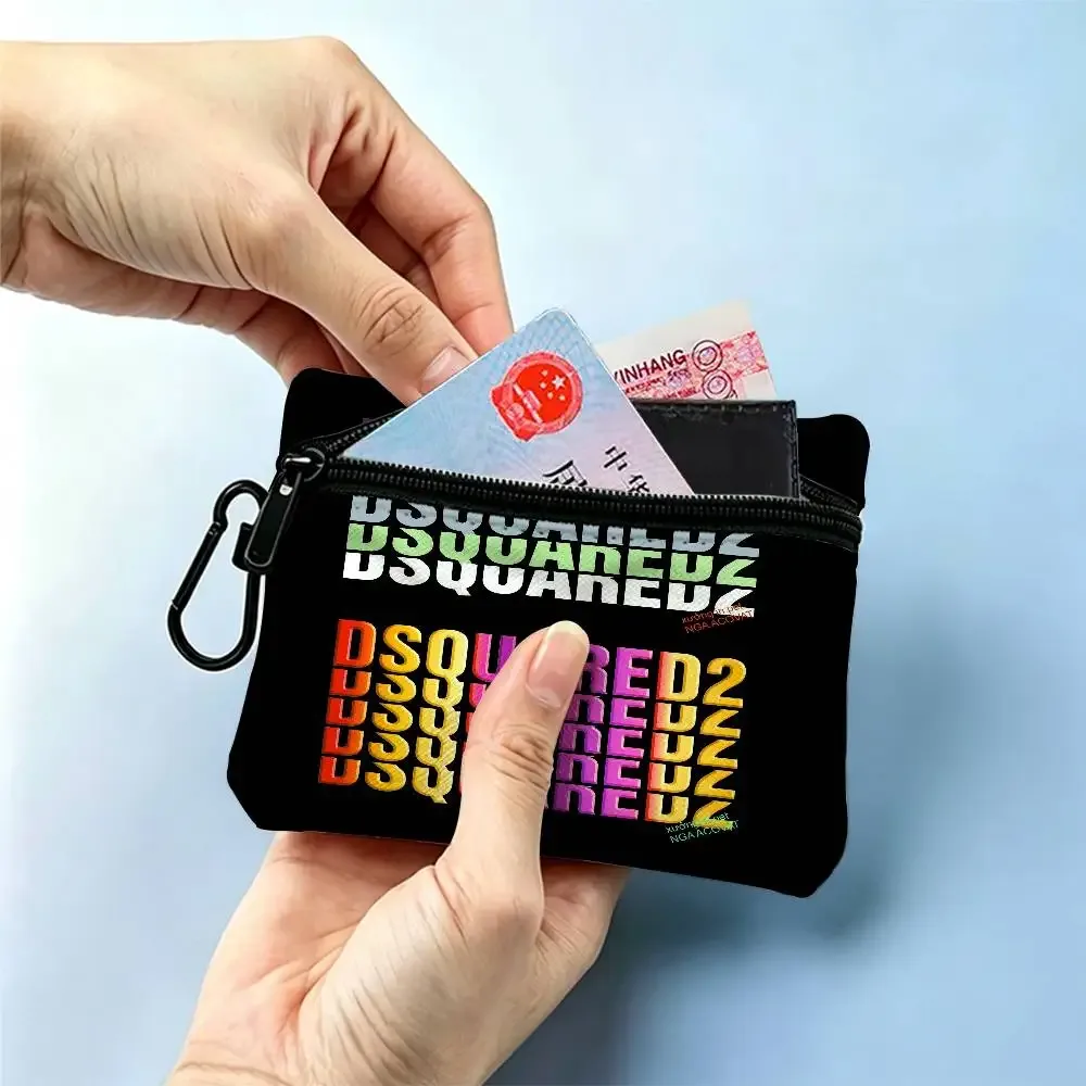 d-dsquared2 avant-street – porte-monnaie à fermeture éclair en tissu oxford, pochette à clés portable, organisateur pour voyage, trousse à cosmétiques