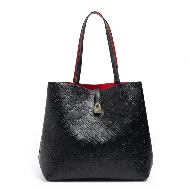 sac à main de luxe ch pour femmes, grande capacité, sac à bandoulière élégant pour le travail, sac à bandoulière doré pour le shopping