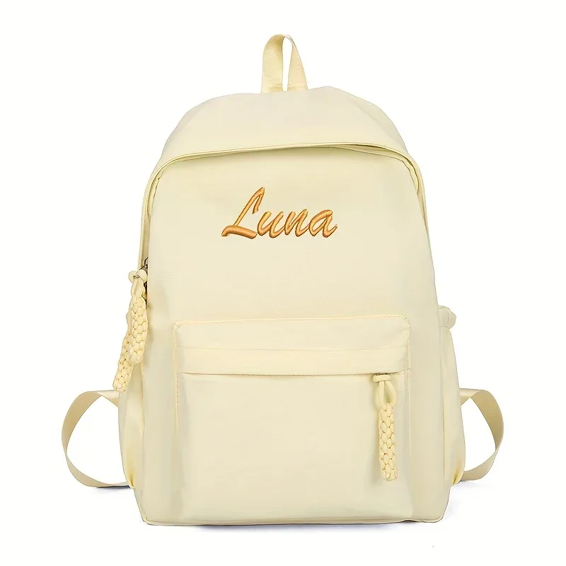 sac à dos pour enfant brodé avec nom personnalisable, grande capacité pour l'école et le cadeau, sac à dos personnalisé pour fille et garçon