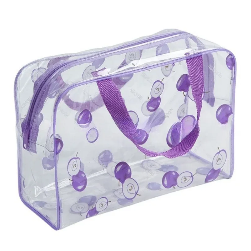 sacs de maquillage transparents en pvc, 4 pièces, portables, à fleurs, imperméables, pour cosmétiques, voyage, lavage, toilette, douche, pochettes de rangement