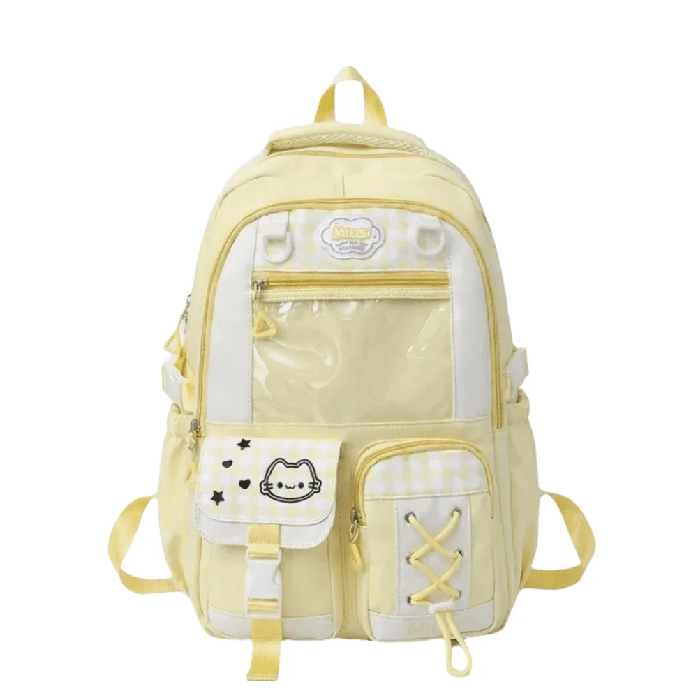 sac à dos scolaire de style preppy à plusieurs compartiments, grande capacité, multi-poches, fermeture éclair, léger, motif à carreaux, sac à dos de jour à blocs de couleurs.