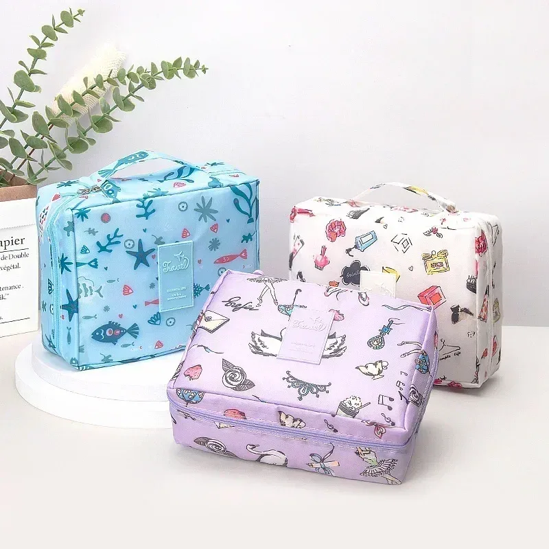 grand sac de maquillage pour filles en plein air, sac à cosmétiques pour femmes, organisateur de toilette de lavage de voyage, étuis de maquillage de rangement étanches pour femmes