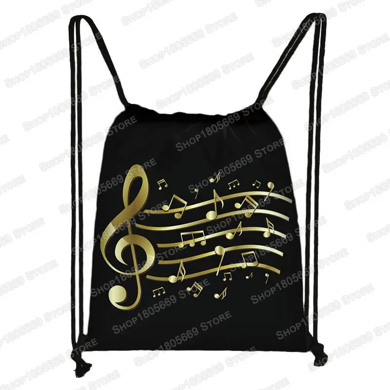 notes de musique imprimer sac à dos battement ecg femmes cordon sac en plein air grande capacité sac de rangement pour chaussures de voyage porte-cadeau