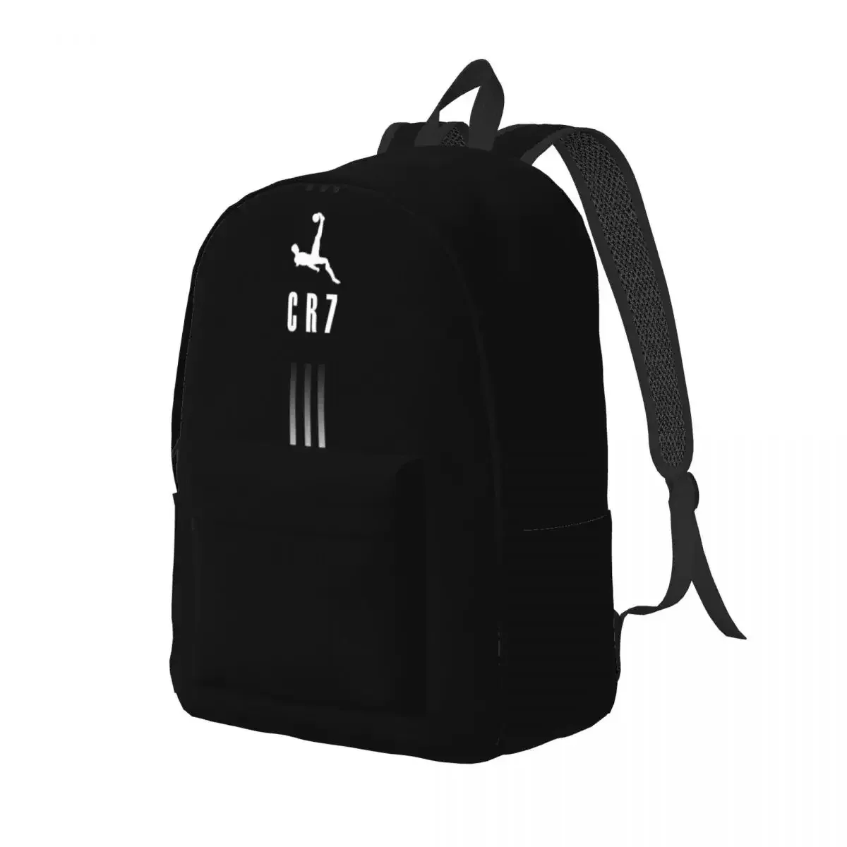 sac dos toile polyester noir compartiment intérieur poche avant latérale bandoulière réglable ordinateur portable école plein air