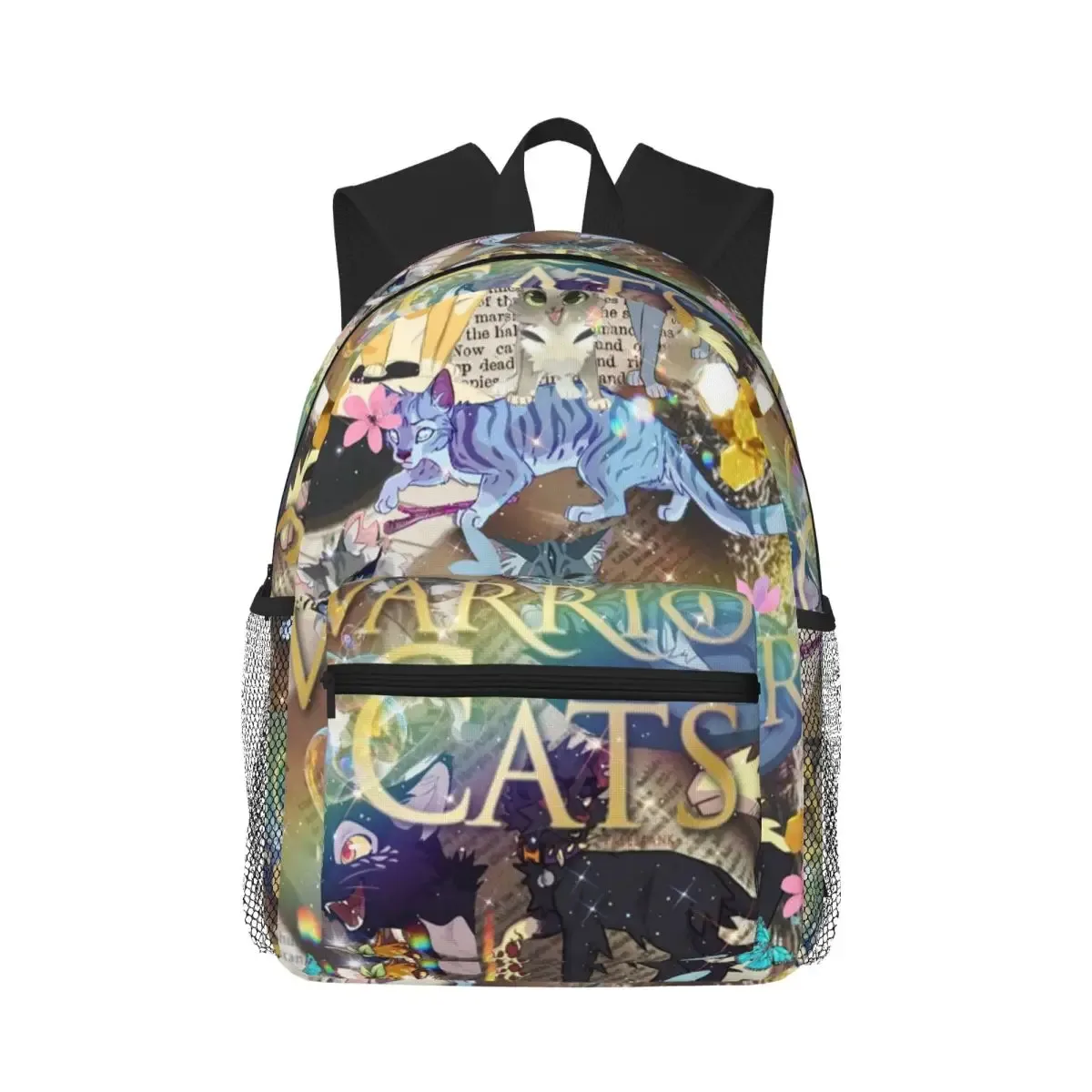 four warriors warrior cats sac à dos pour étudiants, sac d'école, sac à dos de randonnée, sac de voyage pour garçons et filles, sac à bandoulière