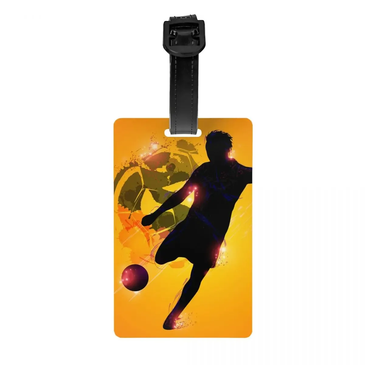 étiquette de bagage à impression soccerly personnalisée avec carte de visite, couverture de confidentialité, étiquette d'identification cool pour sac de voyage et valise