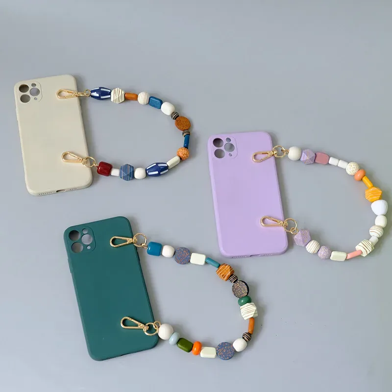 accessoire de sac en bois coloré pour femme, partie de perles en résine, bracelet décroissant pour les mains, sangle de coque de téléphone, poignée de remplacement, joo, nouveau