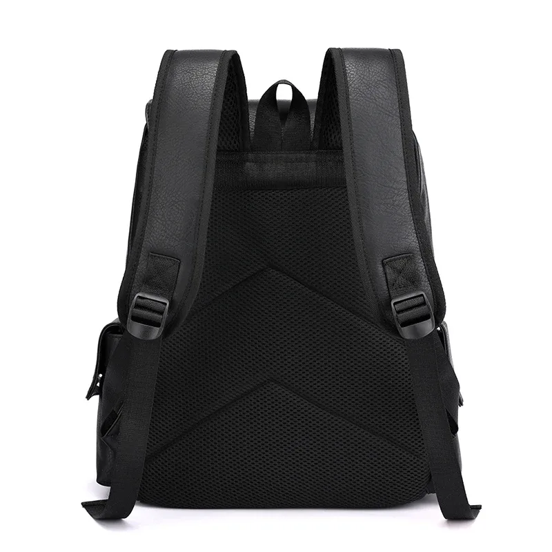 sac à dos homme 2026 en cuir pu, grand sac à dos pour ordinateur portable, mochilas pour adolescents garçons, sac d'école noir et marron